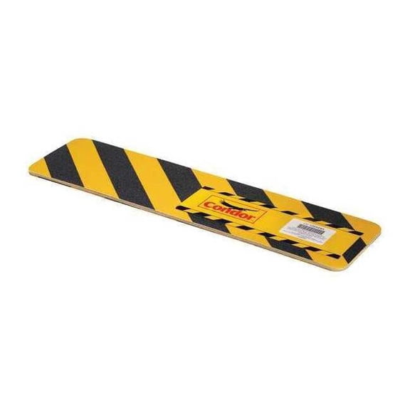 Anti-Slip Tread Aluminum oxide 60 Grit Size, Black/Yellow, 6" W x 2 ft. L, 32 mil Thick