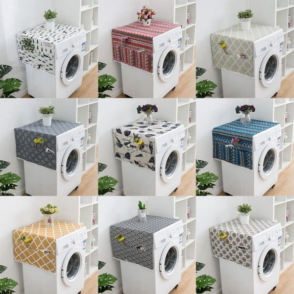 Anti-Slip Washer And Dryer Top Covers, Fridge Dust Cover, Washing Machine Top Cover Front Load, With 6 Storage Bags