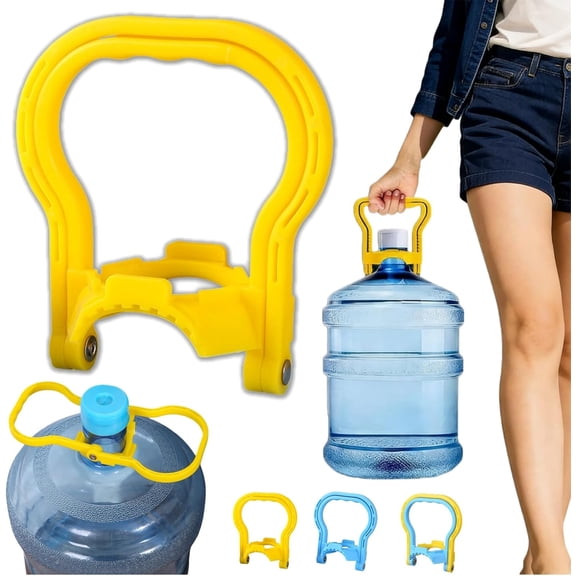 Anti Slip Water Jug Carrier – 5 Gallon Water Bottle Lifter with Locking Ring & Widened Grip Handle, Secure Vertical Lift Design for Home, Office, and Water Delivery