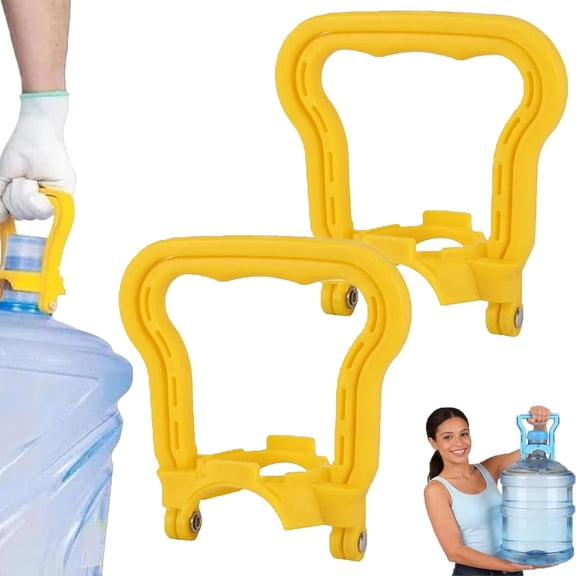 Anti Slip Water Lifter – Home/Office Essential, 5 Gallon Water Bottle Preventing Tilting Portable Easy Grip Bottle Handle Carrier Lifter for Home and Outdoor Use (Yellow, 2 pcs)