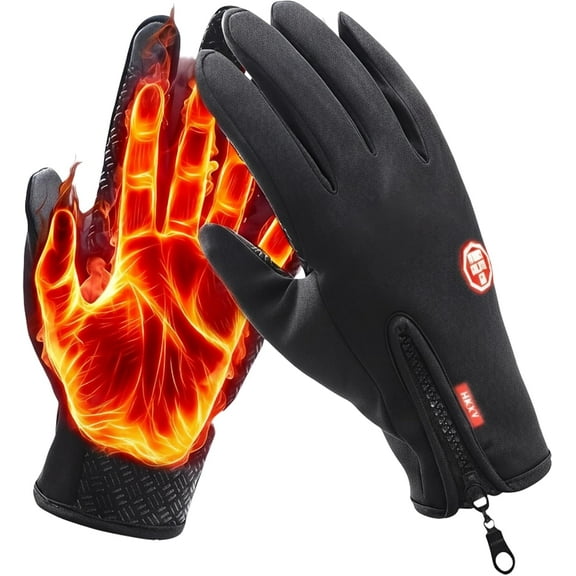 Anti-Slip Waterproof Thermal Winter Gloves for Men and Women, Windproof Cold Weather Motorcycle Riding Bicycle Cycling Hiking Gloves Touch Screen Anti-Slip Winter Sport Outdoor Gloves