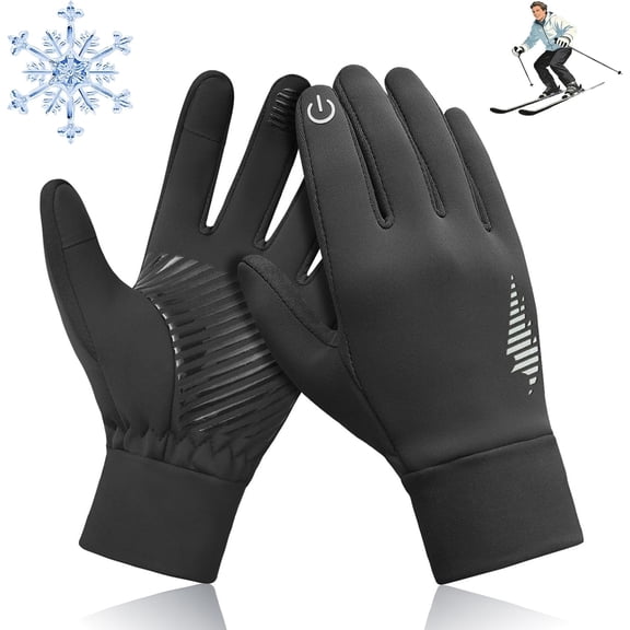 Anti-Slip Waterproof Thermal Winter Gloves– Waterproof Windproof Ski Snow Glovess with Touch Screen Warm Full-Finger Cycling Running