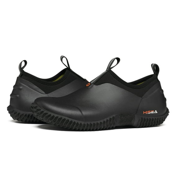 Anti-Slip Womens Garden Shoes,Waterproof Rubber Ankle Rain Boots for Farming and Yard Work,Black,Size 7