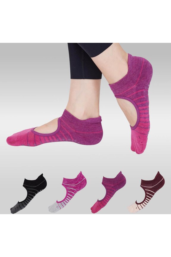 Anti-Slip Yoga Socks, Stretchy Grip Socks for Pilates, Barre, Dance, and Studio Workouts