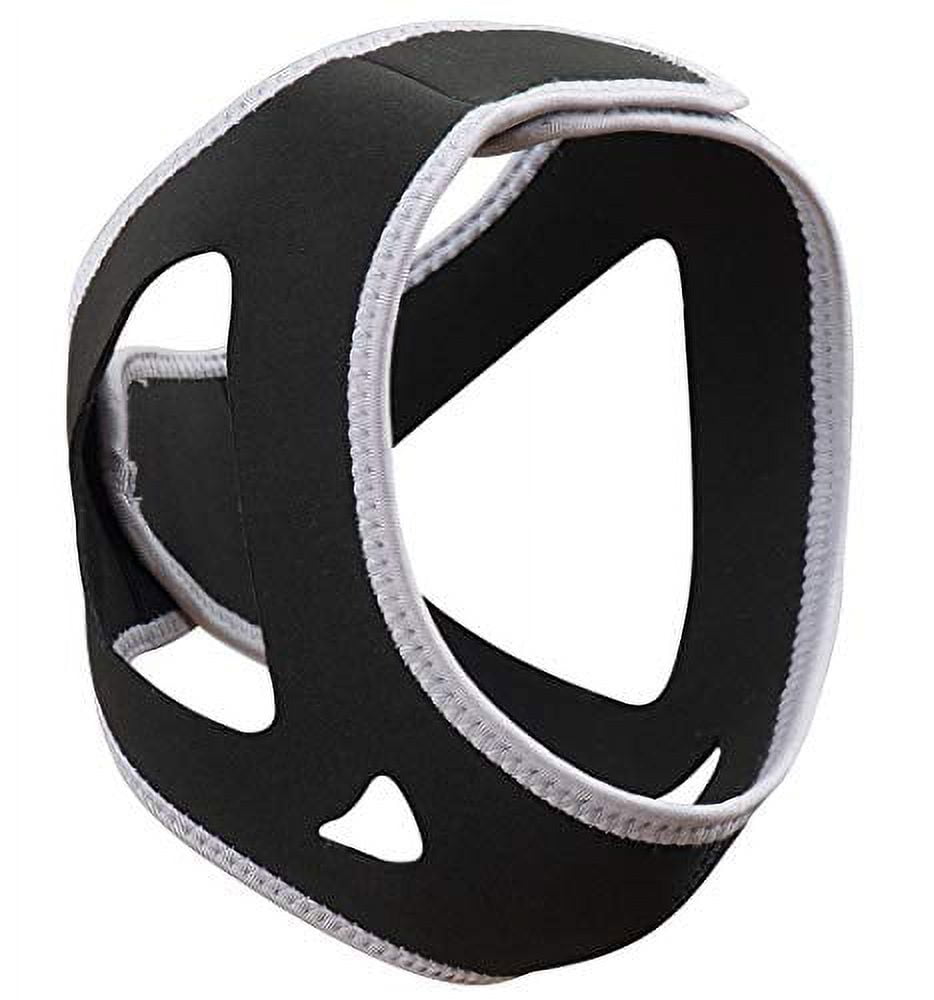 WAKI HOME Anti-Snoring CPAP Chin Straps & Jaw Support Belts - Natural Sleep,Instant Relief - Adjustable Velcro - Non-Sliding Off - Comfortable,Breathable Fabric - Stop Snoring CPAP Headband (Grey)