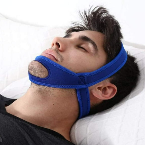 Anti Snoring Chin Strap for Sleeping,Adjustable Jaw Support Strap to Keep Mouth Closed, Snoring for Men Women, Stops Dry Mouth, Comfort Fit Nighttime Sleeping Aidblue