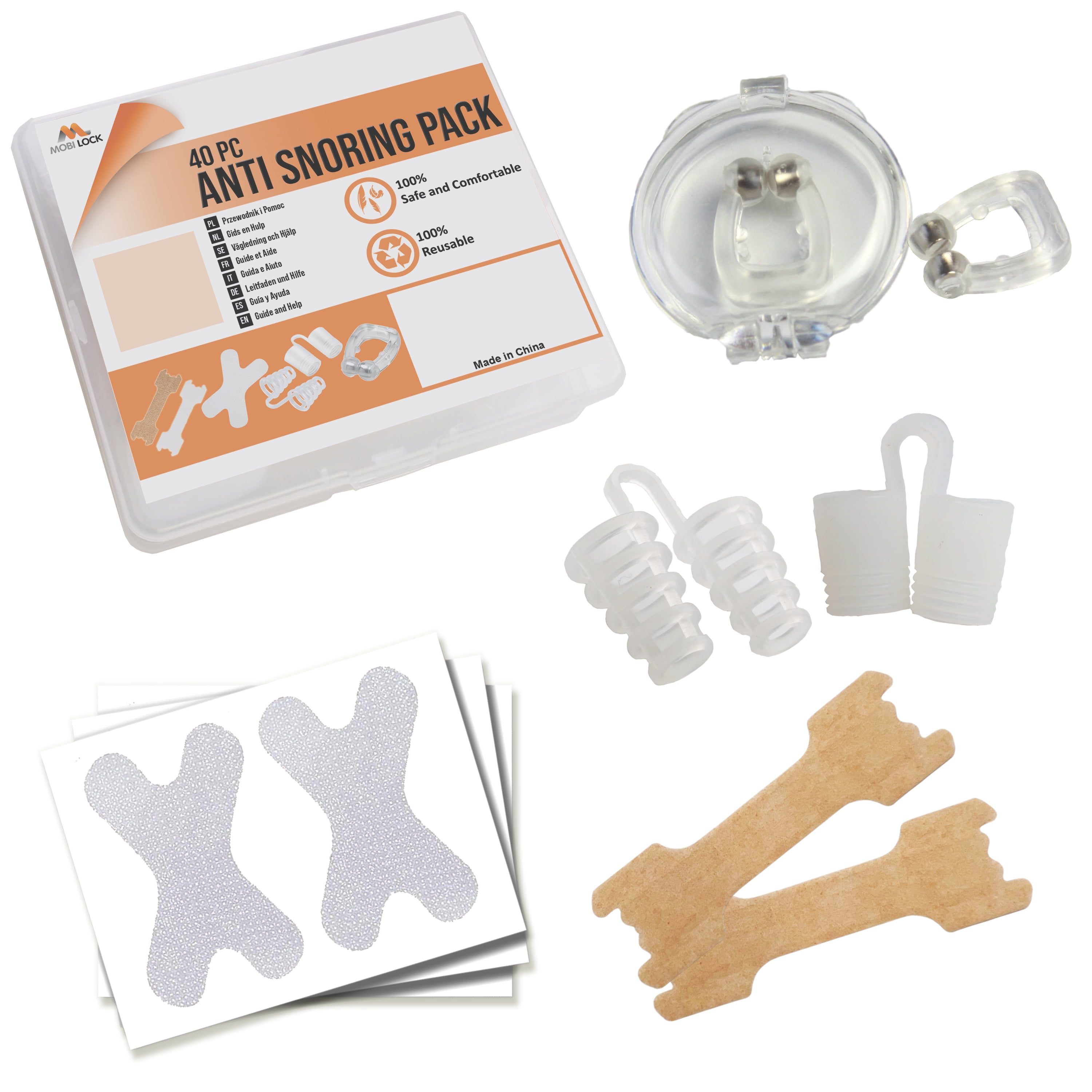 AntiSnoring Device for Different Types of Snorers (Pack of 40) Comes with Nose Vents, Nose