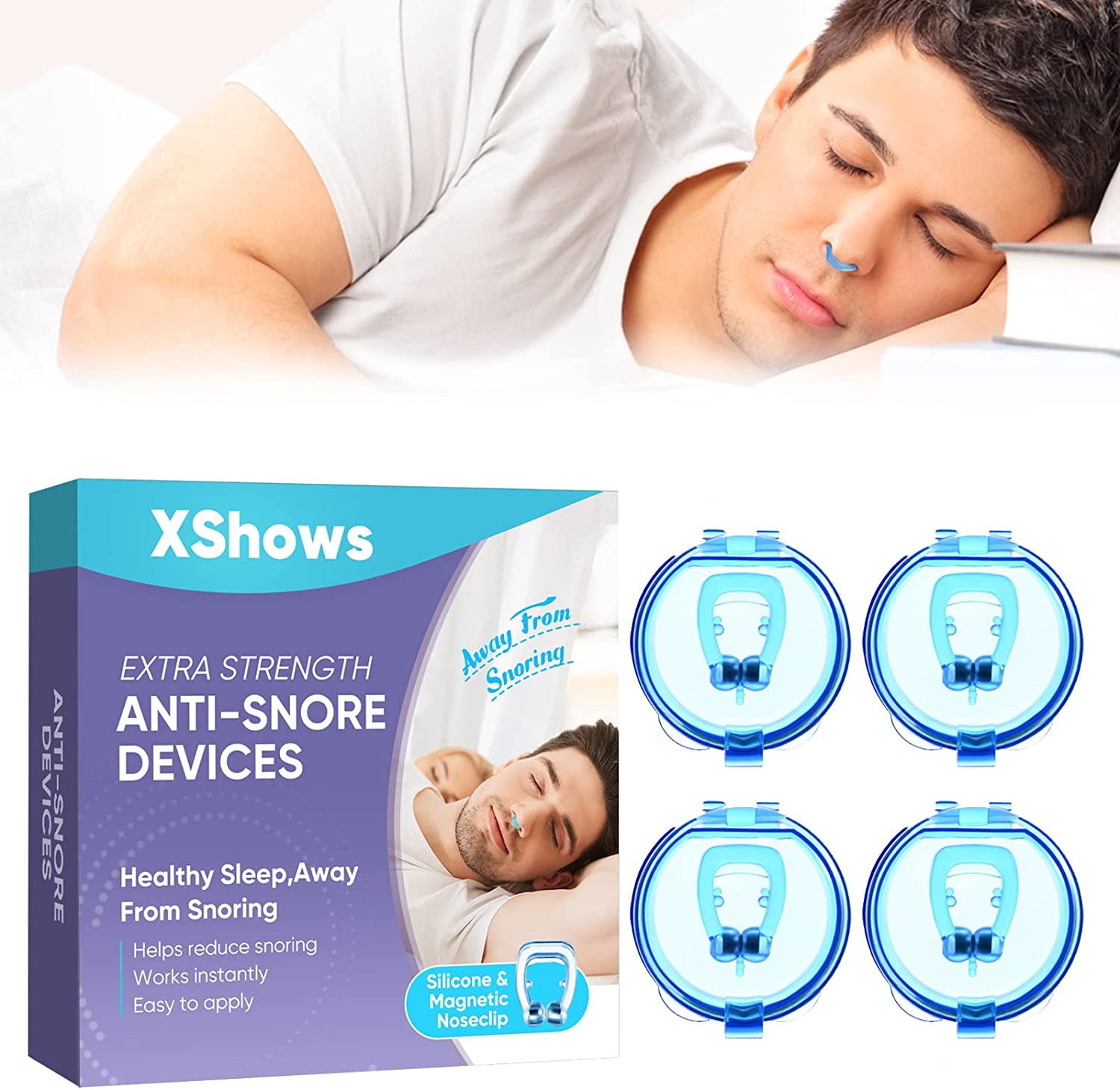 Anti Snoring Devices, 4 Pcs Nose Clip Provide The Effective