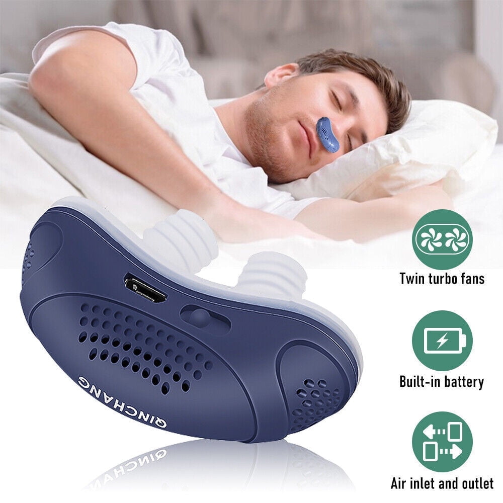 Anti Snoring Devices, Micro Electric Sleep Apnea Mouthpiece for Nose Vents Plugs 1PCS