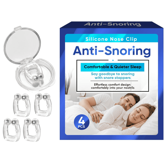Anti Snoring Devices, Silicone Magnetic Anti Snoring Nose Clip, Magnetic Nasal Strip for Snoring with Adjustable Magnet, Stop Snoring Snoring Solution for Comfortable and Quieter Sleep, 4Pcs