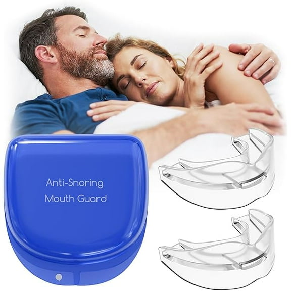 Anti-Snoring Mouth Guard 2 Pack, Adjustable Anti Snoring Devices, Snore Stopper, Professional & Reusable Anti Snoring Mouthpiece, Snore Solution for Men & Women-1216-X3