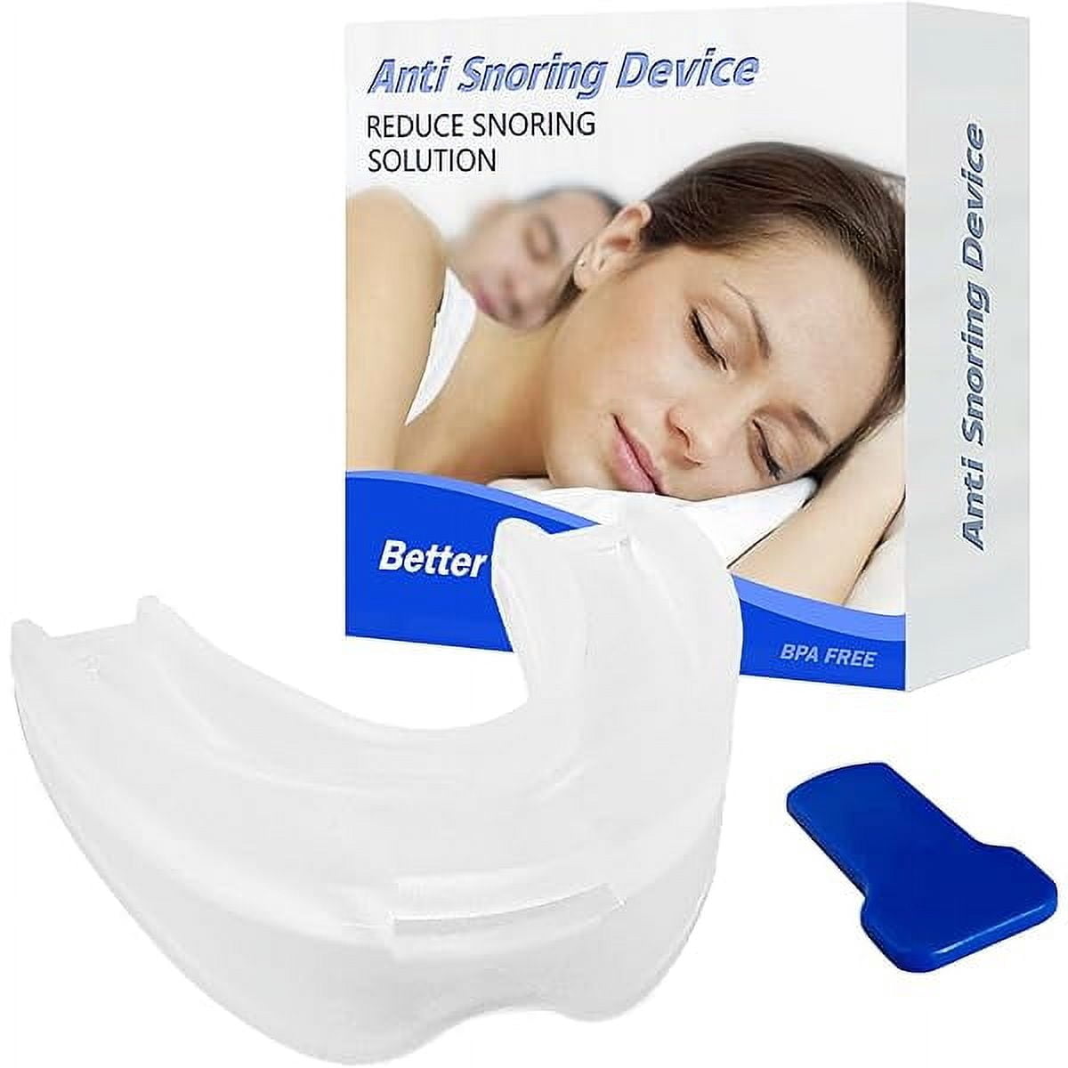 Anti-Snoring Mouthpiece Device Mouth Guard, Reusable Snore Devices Stopper, Comfortable Stop Snoring Solution for Men and Women, White