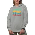 thumbnail image 1 of Anti Social Book Club, Introvert Book Readers or Lovers' Group Name, Groovy Retro Wavy Text Merch Gift, Heather Grey Hooded Sweatshirt or Hoodie, Small, 1 of 5
