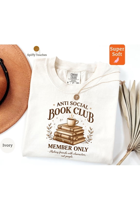 Anti Social Book Club TShirt Member Only Tee Book Lover Gift Introvert Reading Shirt Cozy