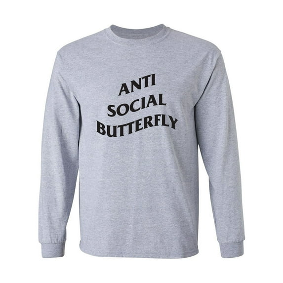 Anti Social Butterfly Adult Long Sleeve T-shirt