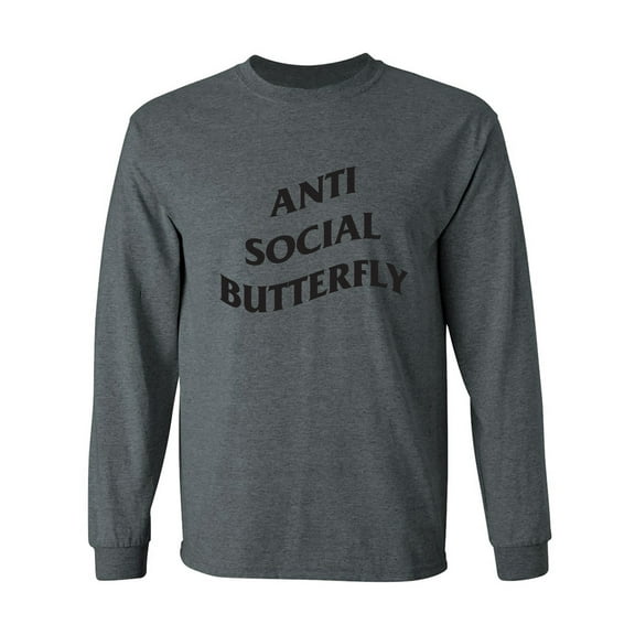 Anti Social Butterfly Adult Long Sleeve T-shirt