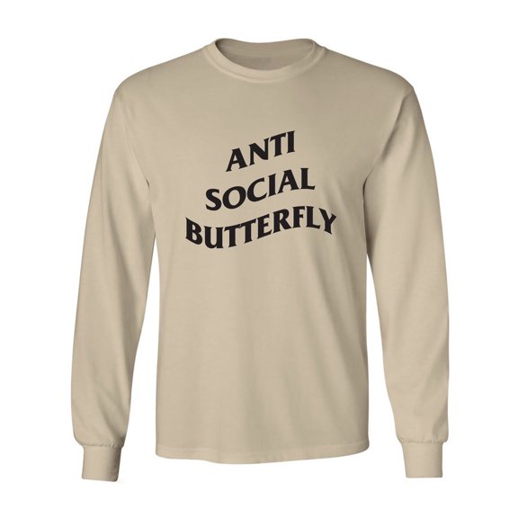 Anti Social Butterfly Adult Long Sleeve T-shirt