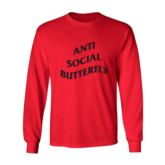 Anti Social Butterfly Adult Long Sleeve T-shirt