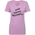 thumbnail image 1 of Anti Social Butterfly Womens V-Neck T-Shirt, 1 of 3