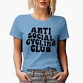 thumbnail image 1 of Anti Social Cycling Club, Humorous Introvert Cyclist Group Name, Groovy Retro Wavy Text Merch Gift, Baby Blue T-Shirt, Medium, 1 of 5