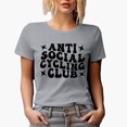 thumbnail image 1 of Anti Social Cycling Club, Introvert Cyclist Group Name, Groovy Retro Wavy Text Merch Gift, Heather Grey T-Shirt, Large, 1 of 5