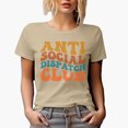 thumbnail image 1 of Anti Social Dispatch Club, Funny Group Name for Introvert Dispatchers, Groovy Retro Wavy Text Merch Gift, Tan T-Shirt, 3XL, 1 of 5