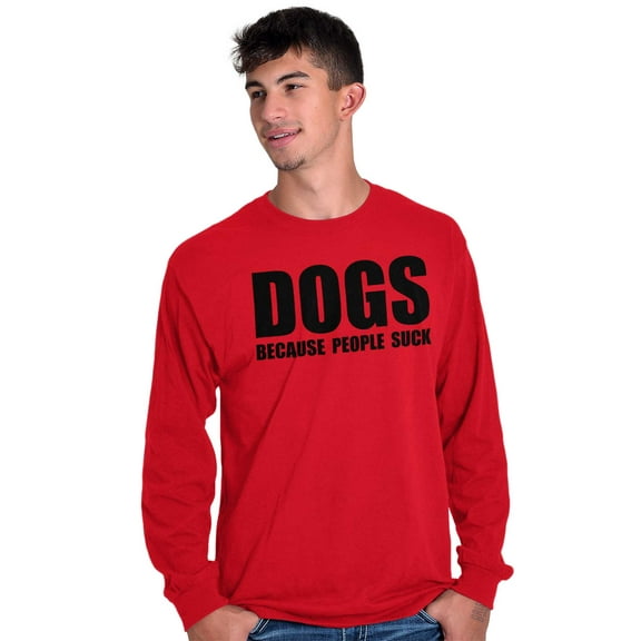 Anti Social Dog Lover Pet Puppy Owner Long Sleeve TShirt Men Women Brisco Brands L