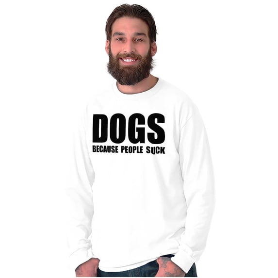 Anti Social Dog Lover Pet Puppy Owner Long Sleeve TShirt Men Women Brisco Brands S