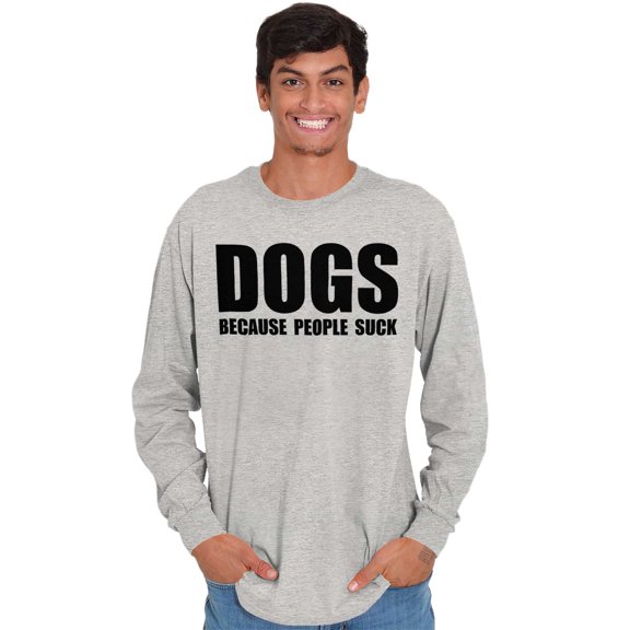 Anti Social Dog Lover Pet Puppy Owner Plus Size Long Sleeve Graphic Tee Shirt Brisco Brands 3X