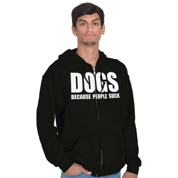 Anti Social Dog Lover Pet Puppy Owner Unisex Fleece Graphic Zip Up Hoodie Brisco Brands 4X