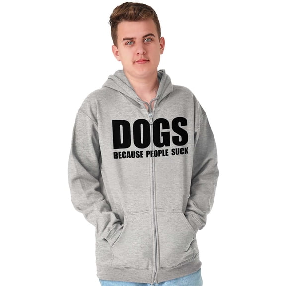 Anti Social Dog Lover Pet Puppy Owner Unisex Fleece Graphic Zip Up Hoodie Brisco Brands 5X