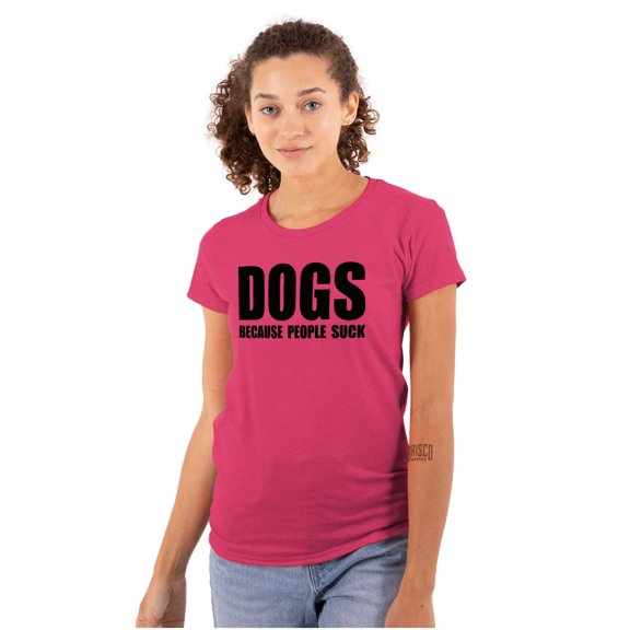 Anti Social Dog Lover Pet Puppy Owner Womens Slim Fit Graphic Tee Brisco Brands X