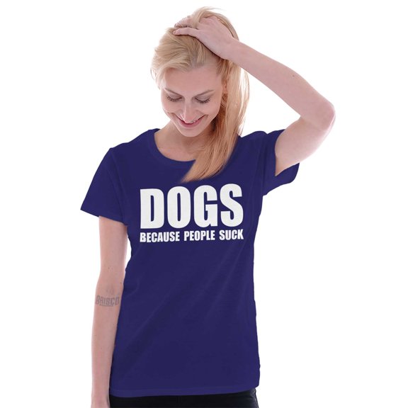 Anti Social Dog Lover Pet Puppy Owner Womens Slim Fit Graphic Tee Brisco Brands X