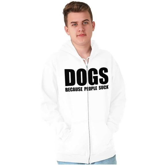 Anti Social Dog Lover Pet Puppy Owner Zip Up Hoodie Men's Women's Brisco Brands M