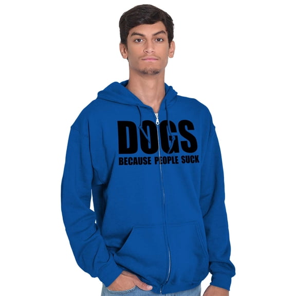 Anti Social Dog Lover Pet Puppy Owner Zip Up Hoodie Men's Women's Brisco Brands X