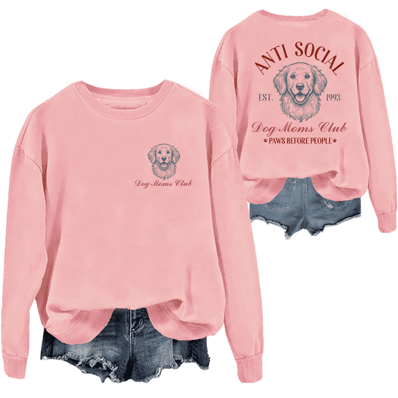 Anti Social Dog Moms Club Sweatshirt, Dog Moms Sweatshirt For Women