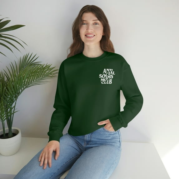 Anti Social MOMS Club Sweatshirt by Typically Vulgar (with B&W Text)