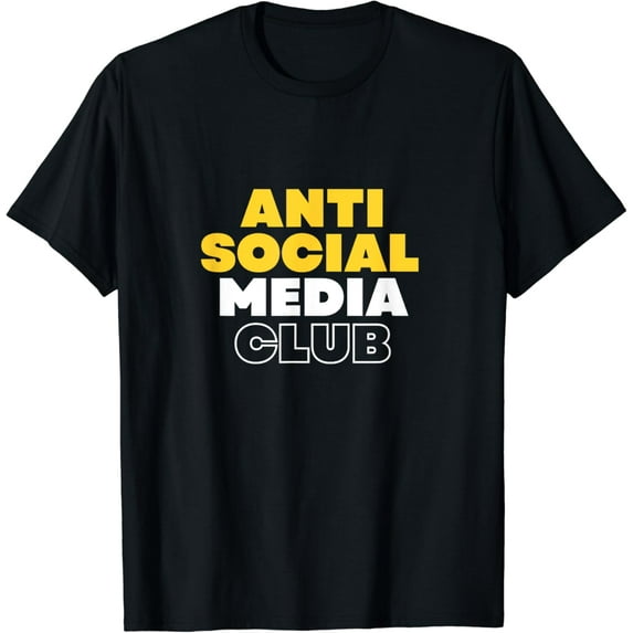 Anti Social Media Club Funny Creative Graphic T-Shirt