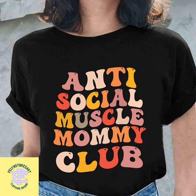 Anti Social Muscle Mommy TShirt, Funny Gym Shirt, Groovy Vintage Shirt