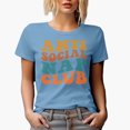 thumbnail image 1 of Anti Social Nap Club, Funny Group Name for Introvert Nap or Sleep Lovers, Groovy Retro Wavy Text Merch Gift, Baby Blue T-Shirt, 3XL, 1 of 5
