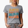 thumbnail image 1 of Anti Social Nap Club, Funny Group Name for Introvert Nap or Sleep Lovers, Groovy Retro Wavy Text Merch Gift, Heather Grey T-Shirt, 2XL, 1 of 5