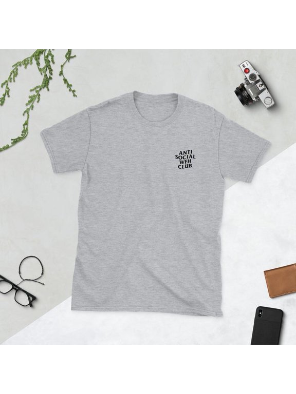 Anti Social WFH Club - Short Sleeve Unisex T-Shirt – Sport Grey