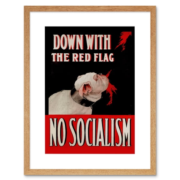 Anti Socialism Poster Dog Art Print Black Framed Poster Wall Decor 9x7 inch