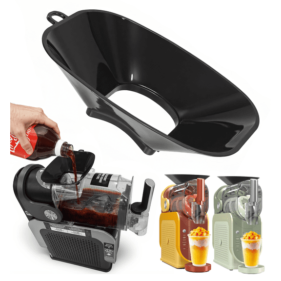 Anti-Splash Flow Hood For Ninja Slushie Machine FS301/FS300 - Liquid Guide Cover - Ninja Slushie Machine Accessories - No Spills When Pouring Beverages/Fruit Juices (Black)