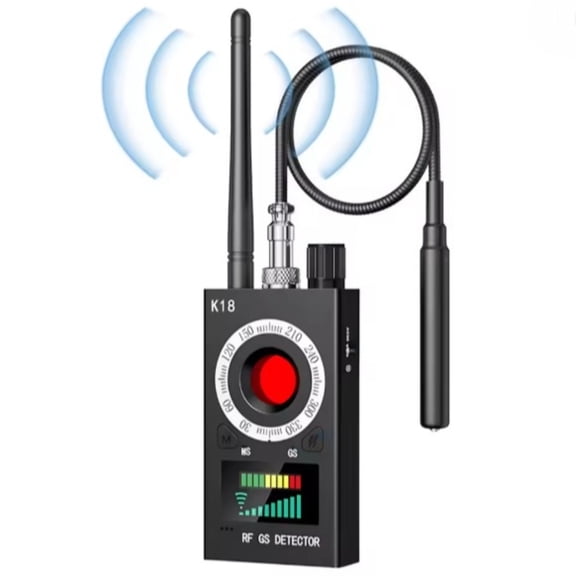 Anti Spy Detector, RF Detector & Camera Finder, K18 Bug Detector,Upgraded RF Signal Detector, GSM Tracking Device for Wireless Audio Bug Hidden Camera Detector