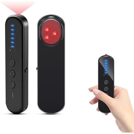 Anti-Spy Hidden Camera Detector with 99% Accuracy,Find GPS Trackers &Listening Devices Portable Privacy Protector for Hotel/Travel,Anti-Surveillance RF Bugs Detector with LED (Black)