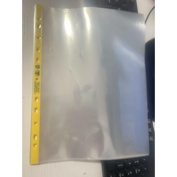 Anti-Static A Single Sheet Pocket for Size A4 with 11 Rings - ESD Safe Document Protector for Cleanroom Offices