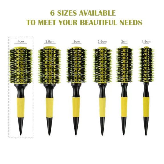 Anti Static Curly Hair Comb Boar Bristle Rolling Round Brush Comb Hair Styling Beauty Salon Hairdresser Curling Iron Brush
