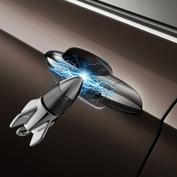 Anti Static Keychain, Car Static Electricity Eliminator, Car Static Human Body Static Eliminator Discharger, Silver Tone High Voltage Anti-Static Keychain, Rocket-Shaped Antistatic Keychain