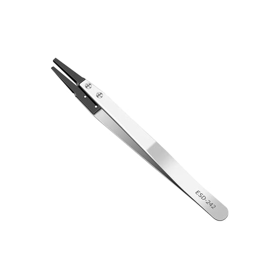 Anti Static Stainless Steel Tweezers Interchangeable Head Electronic Chips Removal Repair Forceps Model Making Tool